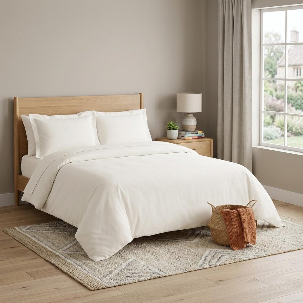 Ivory Queen Cotton Blend Washable Duvet Cover Set HomeRoots
