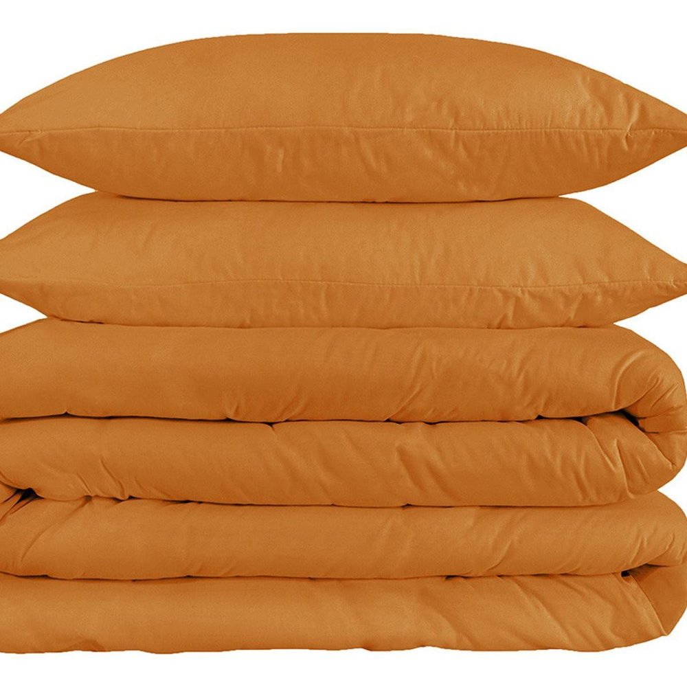 Orange Queen Cotton Washable Duvet Cover Set HomeRoots