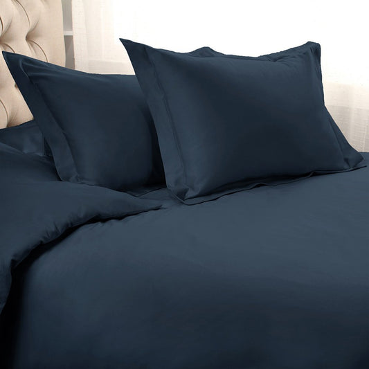 Navy Blue King Cotton Blend 1200 Thread Count Washable Duvet Cover Set HomeRoots