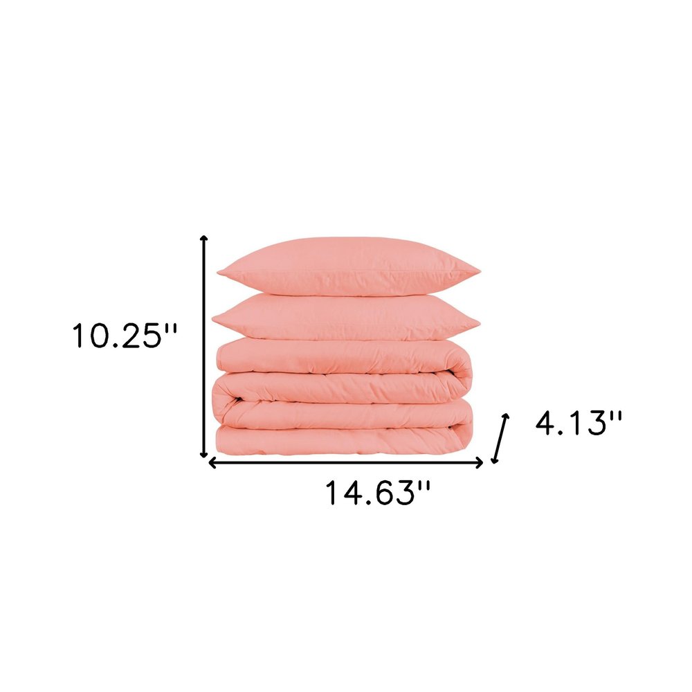 Dusty Rose King Cotton Blend 1500 Thread Count Washable Duvet Cover Set HomeRoots