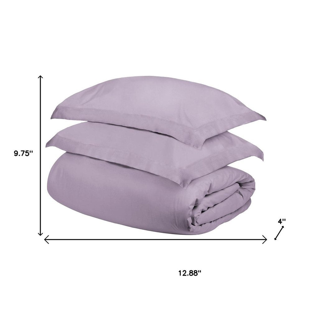Pink Lavender King Cotton Blend 300 Thread Count Washable Duvet Cover Set HomeRoots