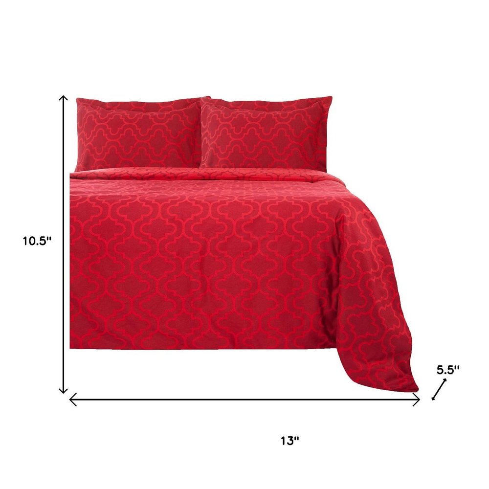 Burgundy King Cotton Blend Thread Count Washable Duvet Cover Set HomeRoots