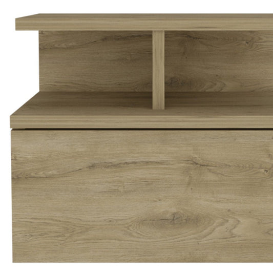 12" Beige Wood One Drawer Nightstand HomeRoots