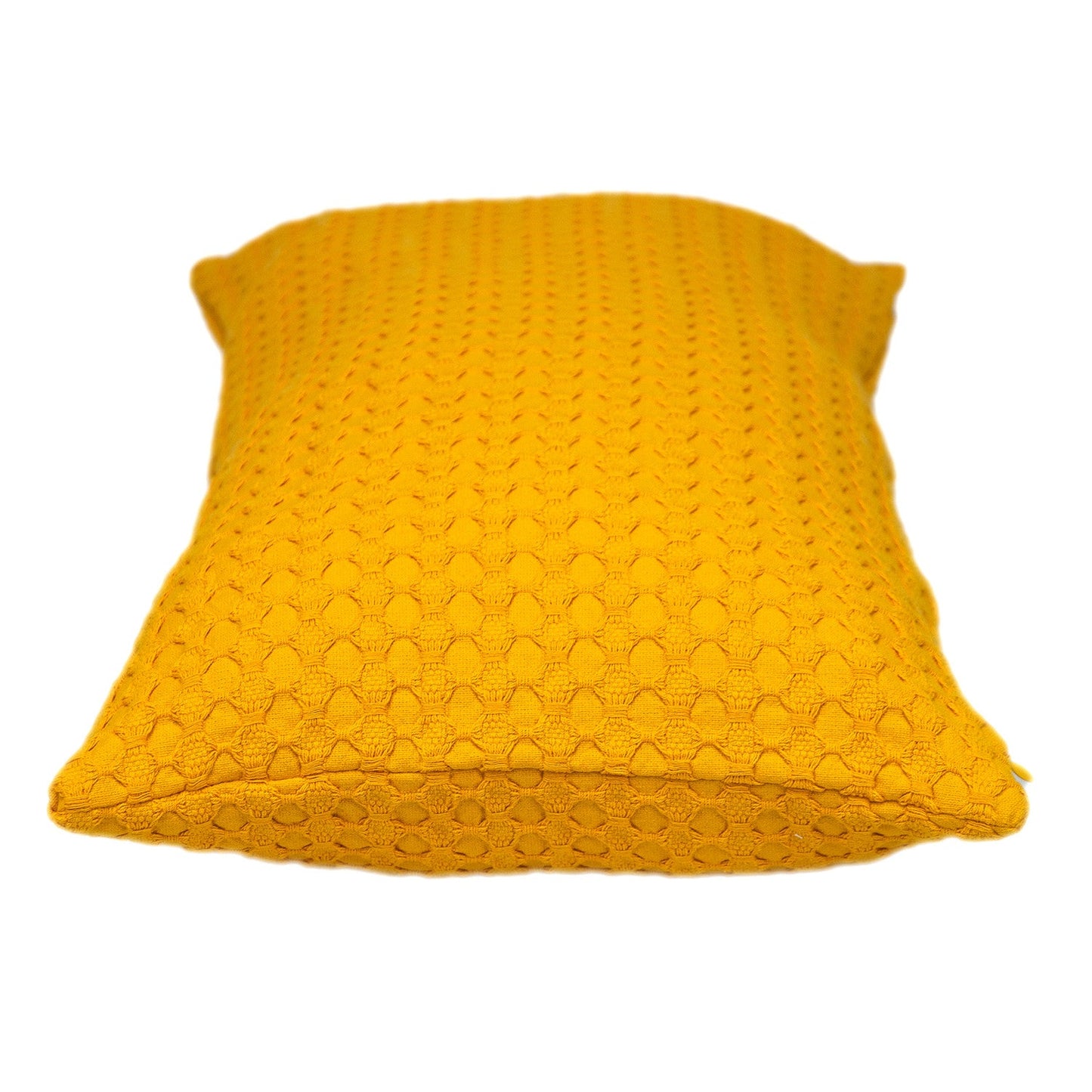 14" X 26" Yellow Cotton Lumbar Throw Pillow With Texture FurniFindUSA