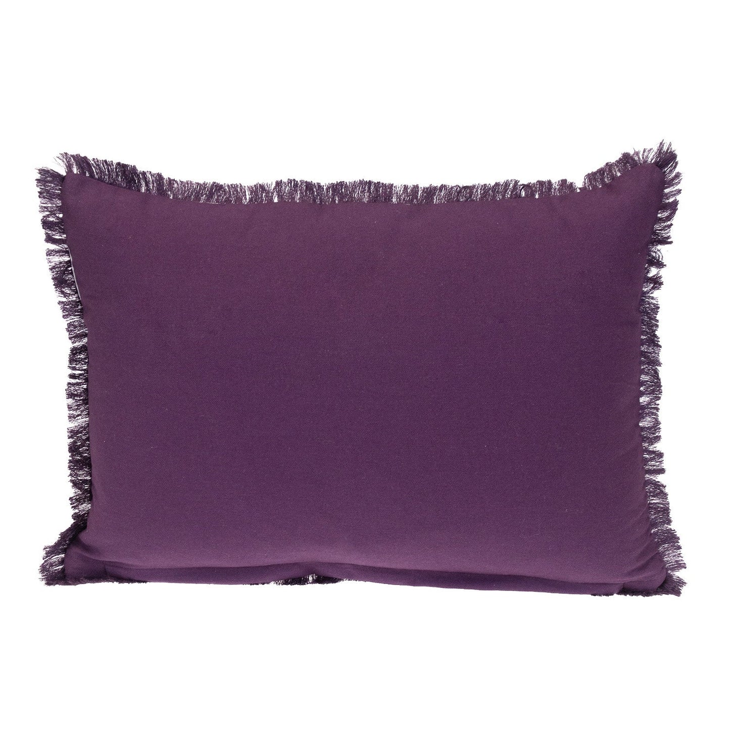 14" X 20" Purple and White Striped Cotton Throw Pillow With Fringe FurniFindUSA