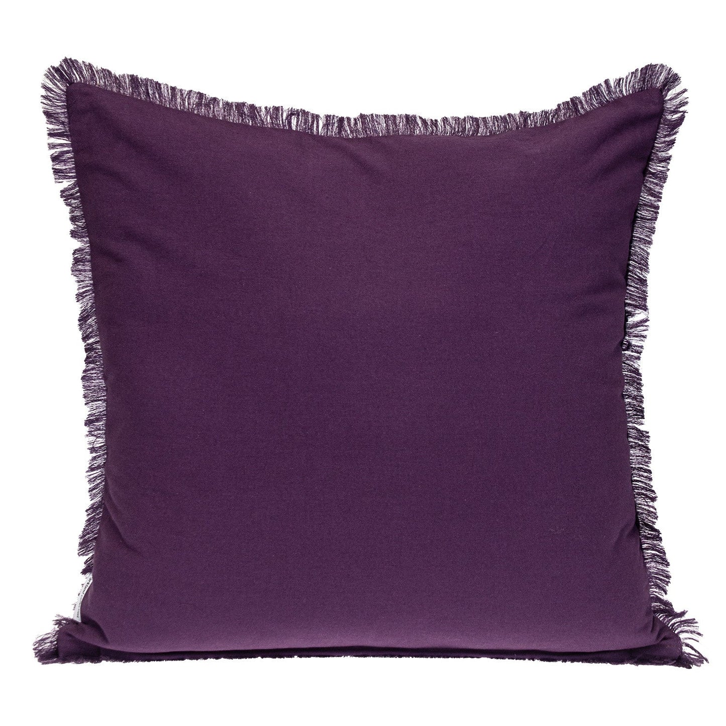 24" Purple and White Striped Cotton Throw Pillow With Fringe FurniFindUSA