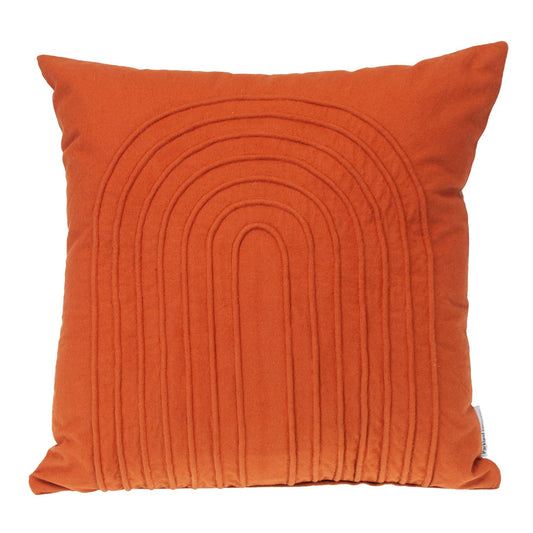 18" Orange Geometric Cotton Throw Pillow FurniFindUSA