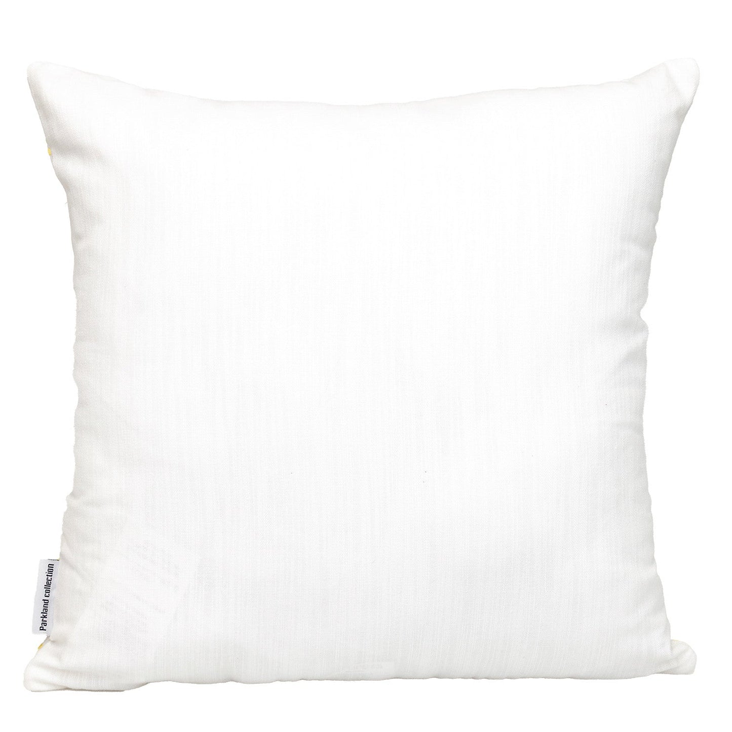 18" Yellow and White Geometric Cotton Throw Pillow With Embroidery FurniFindUSA