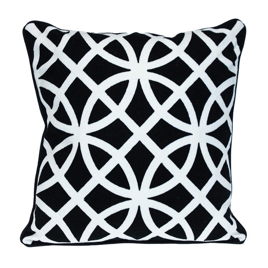 20" Black Geometric Cotton Throw Pillow 0.5" (L) x 20.0" (W) x 20.0" (H) FurniFindUSA