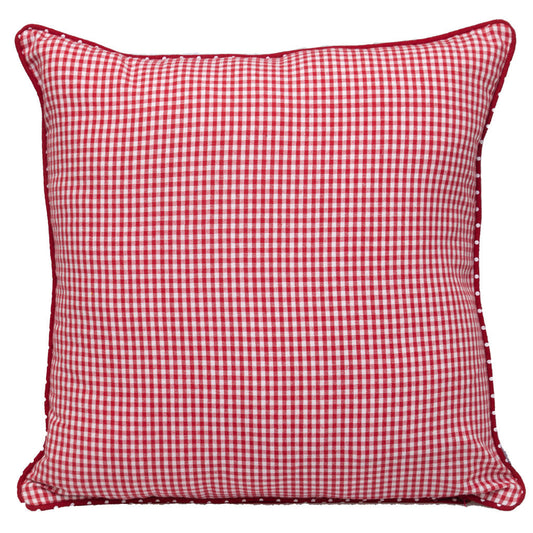 18" Red and White Check Cotton Throw Pillow FurniFindUSA