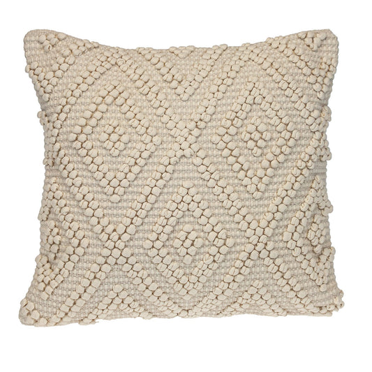 20" Off White Geometric Cotton Throw Pillow FurniFindUSA