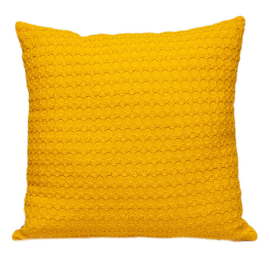20" Yellow Cotton Throw Pillow With Texture 0.5" (L) x 20.0" (W) x 20.0" (H) FurniFindUSA