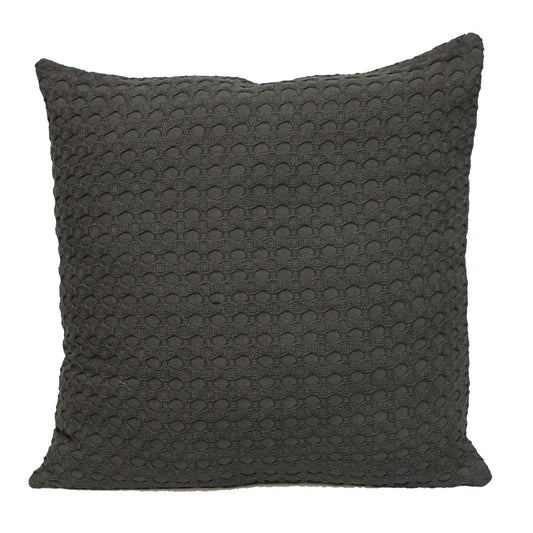 20" Gray Cotton Throw Pillow With Texture FurniFindUSA