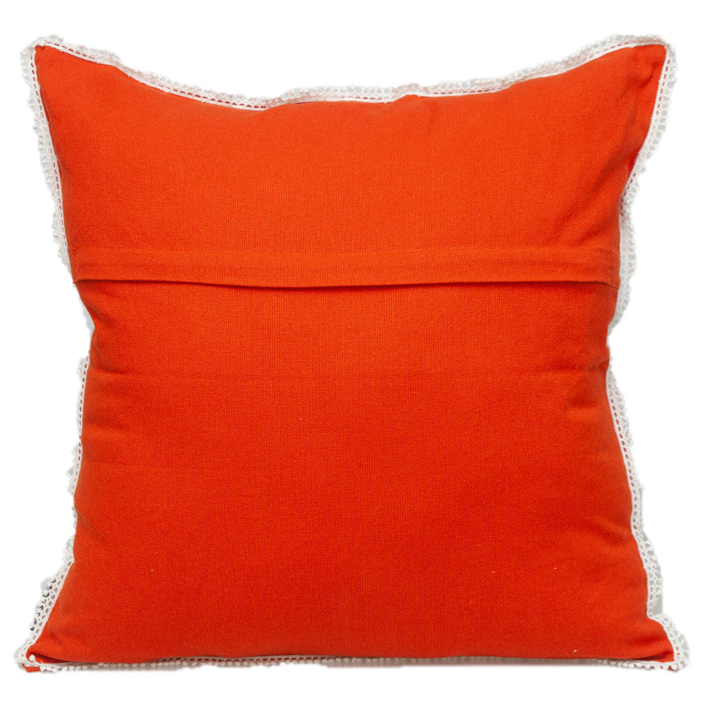 20" Orange Cotton Throw Pillow 7.0" (L) x 20.0" (W) x 20.0" (H) FurniFindUSA