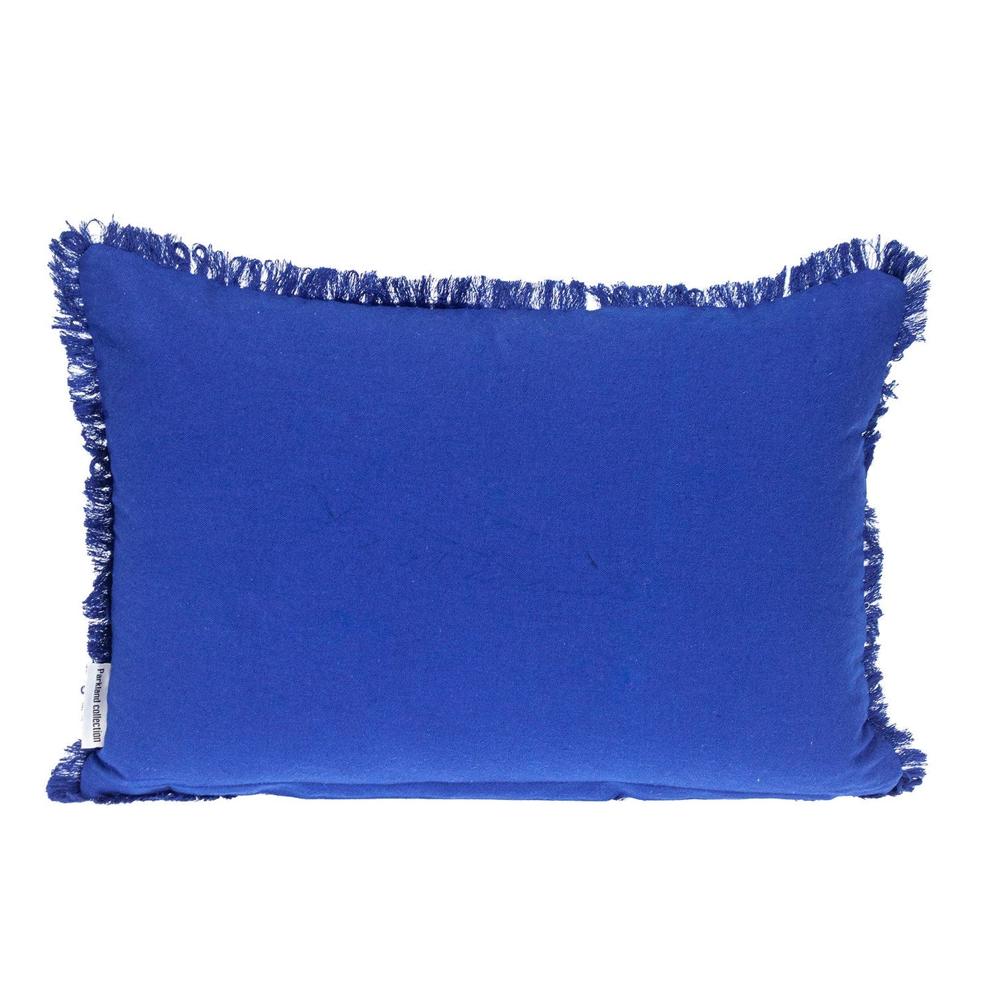 14" X 20" Blue and White Striped Cotton Throw Pillow With Fringe FurniFindUSA