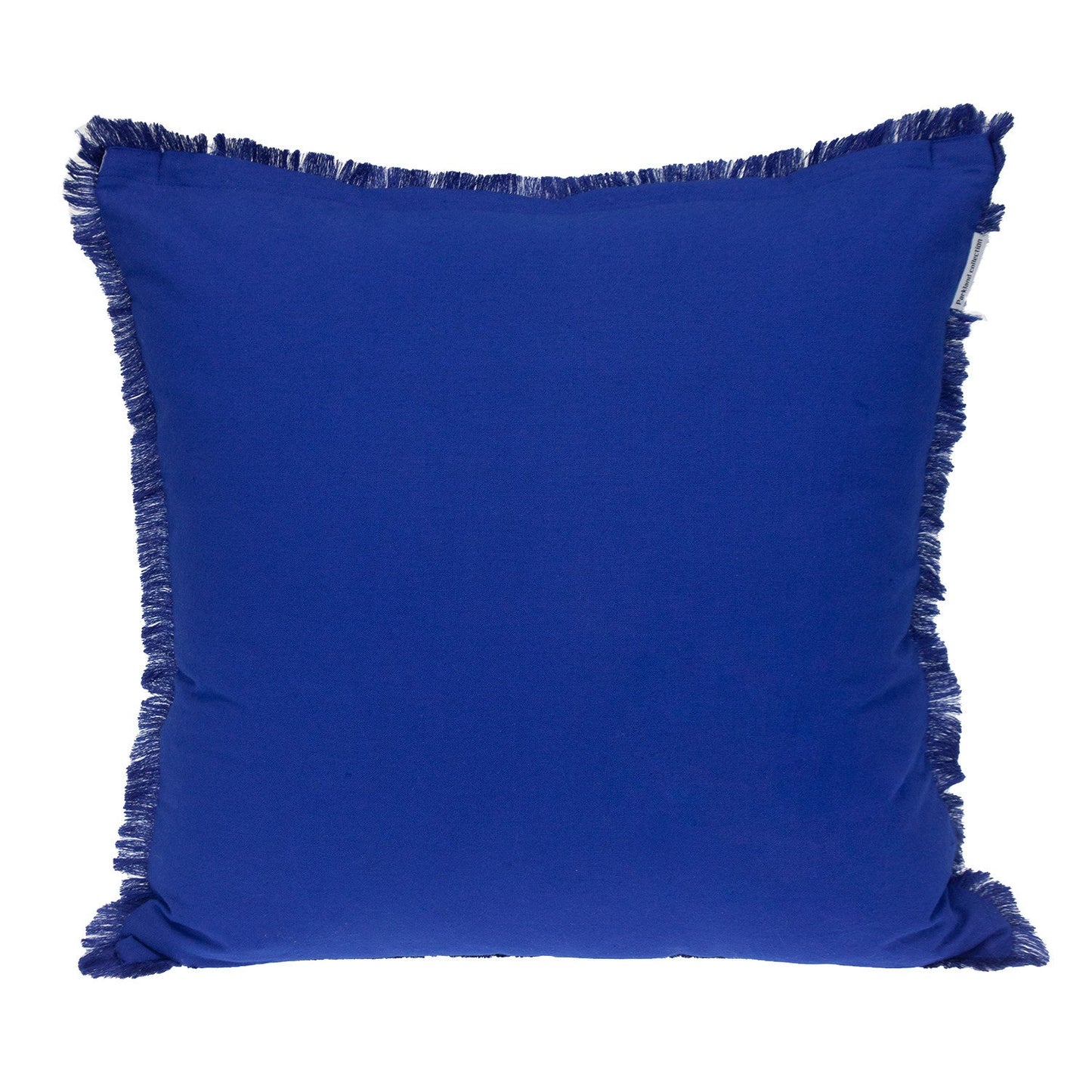 24" Blue and White Striped Cotton Throw Pillow With Fringe FurniFindUSA