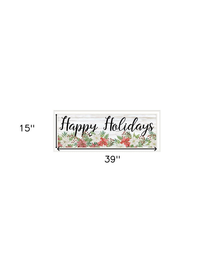 Happy Holiday White Framed Print Wall Art HomeRoots