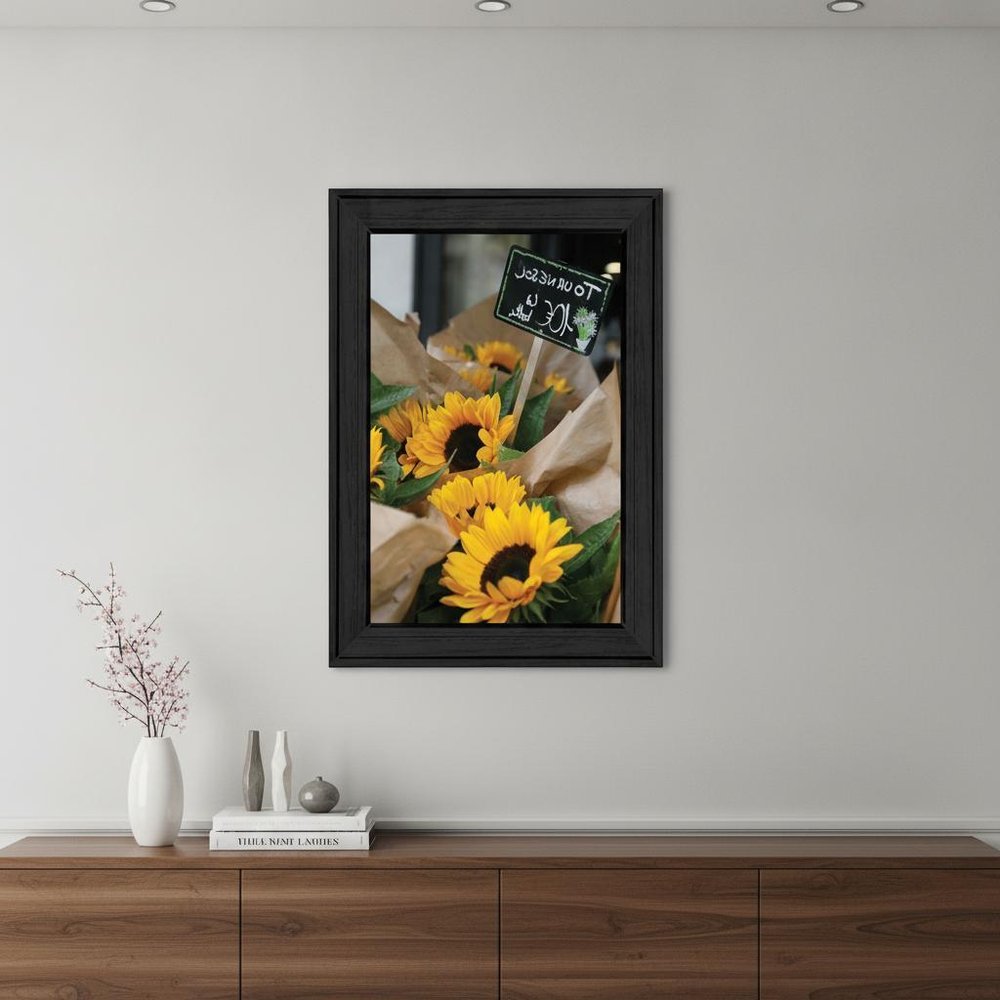 Sunflower Bouquet Black Framed Print Wall Art HomeRoots