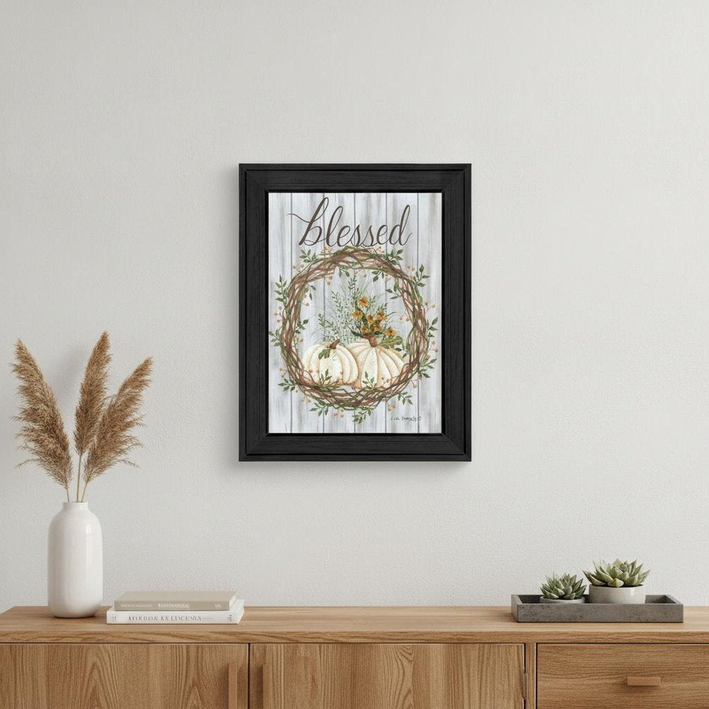 Blessed Wreath Black Framed Print Wall Art HomeRoots