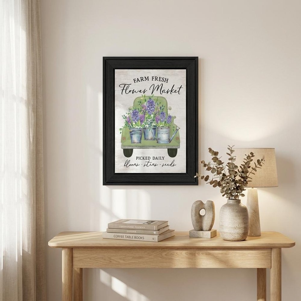 Flower Market Hyacinths Black Framed Print Wall Art HomeRoots