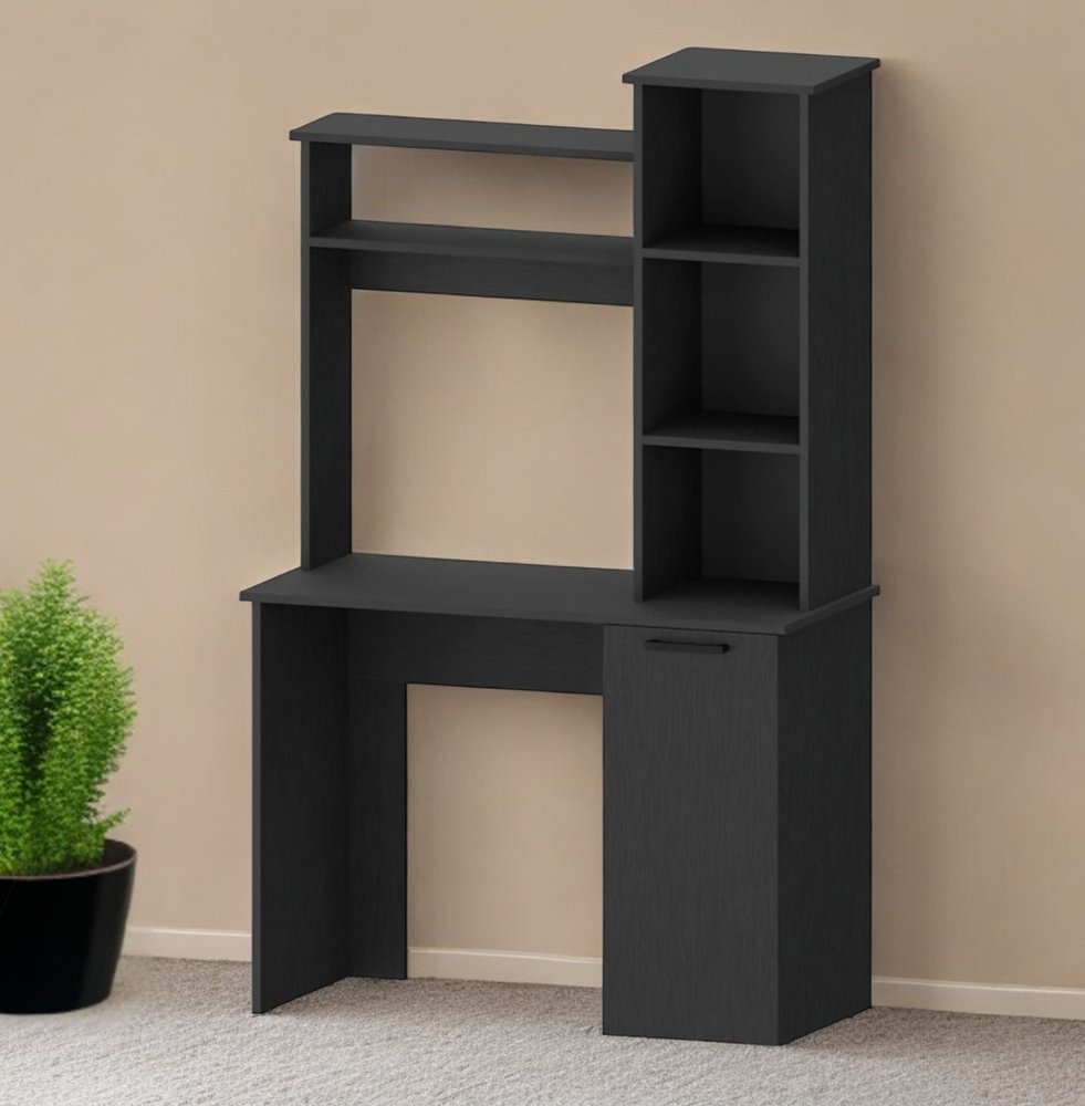 39" Black Computer Desk With Hutch - FurniFindUSA