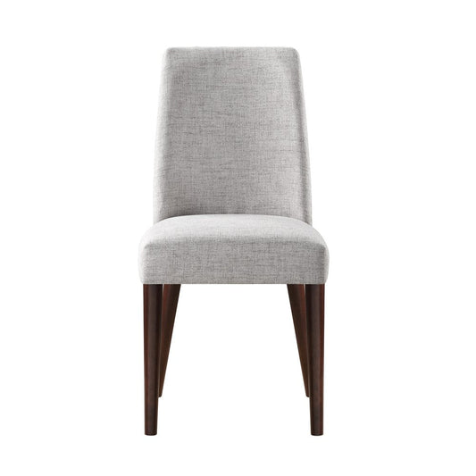 23" Gray And Espresso Fabric Parsons Chair HomeRoots