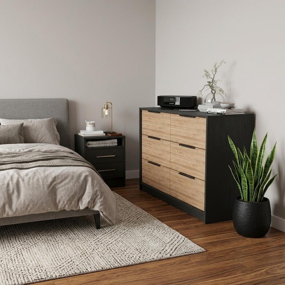 Two Piece Black and Gray Bedroom Set HomeRoots