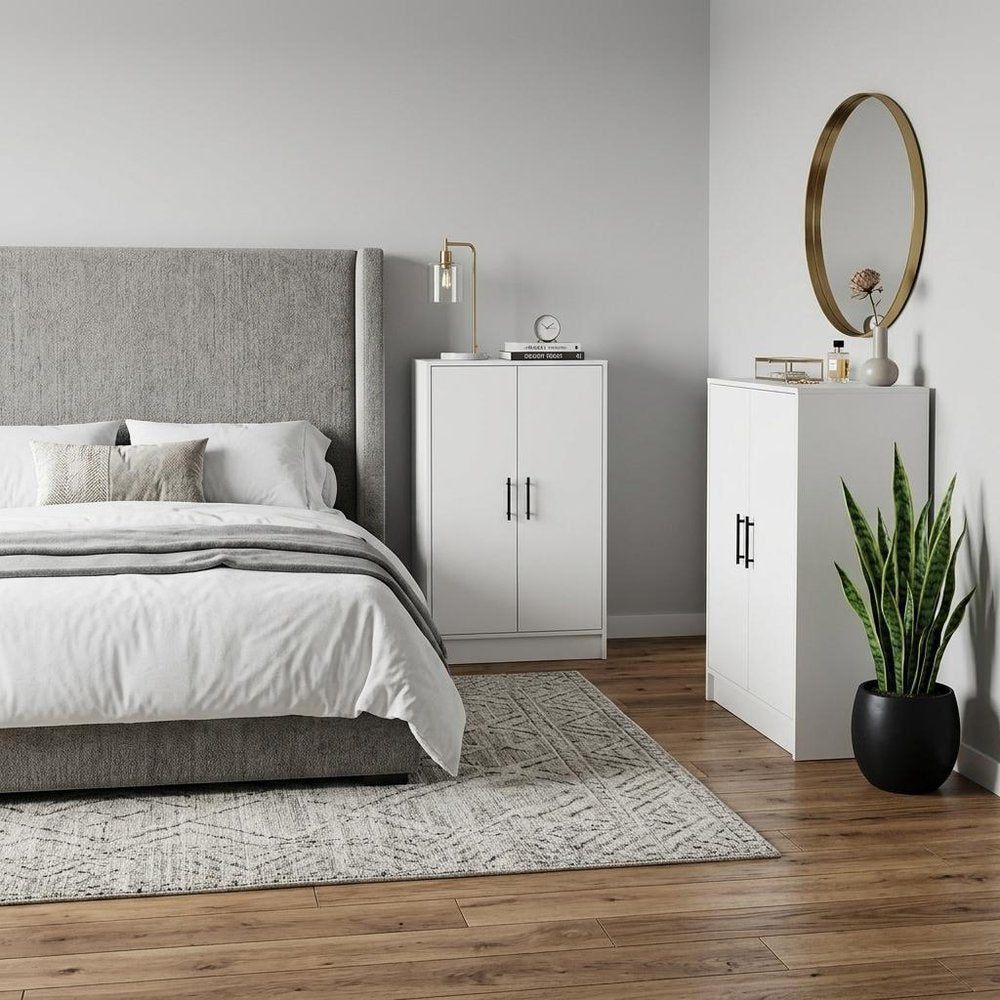 Two Piece White Bedroom Set HomeRoots