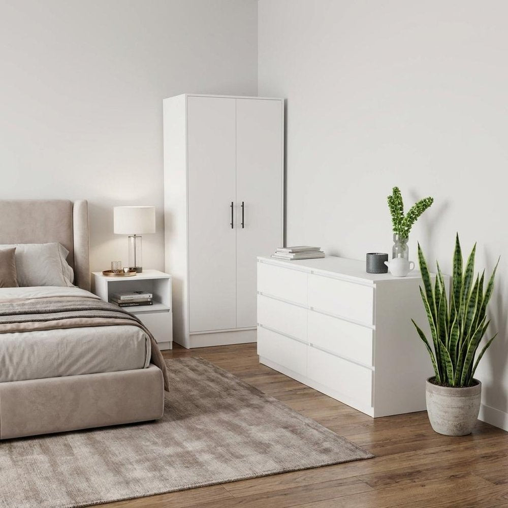 Two Piece White Bedroom Set HomeRoots