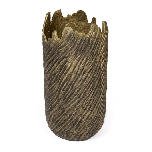 17" Gold Abstract Aluminum Table Vase HomeRoots