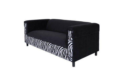 72" Black And White Velvet Zebra Sofa HomeRoots