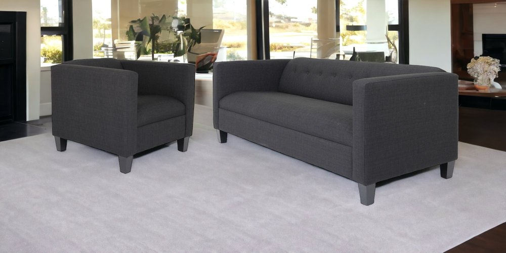 Two Piece Black Four Person Seating Set HomeRoots