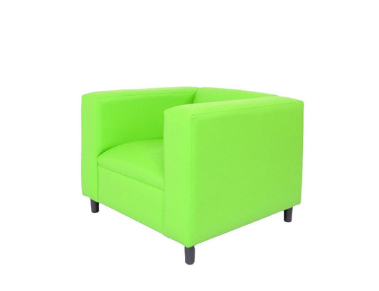 36" Neon Green and Black Faux Leather Club Chair HomeRoots