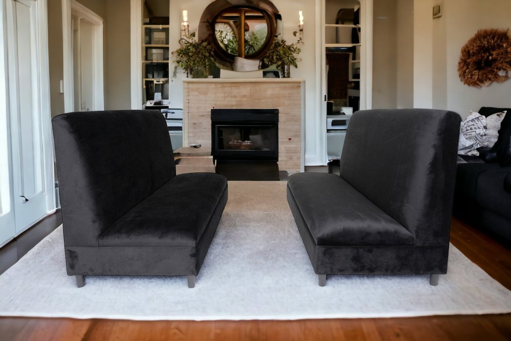 Two Piece Black Seating Set HomeRoots