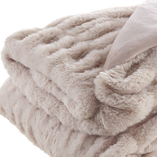 60" X 50" Blush Knitted Polyester Throw Blanket HomeRoots