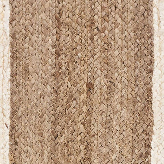 80" Natural And Cream Geometric Bordered Jute Table Runner HomeRoots