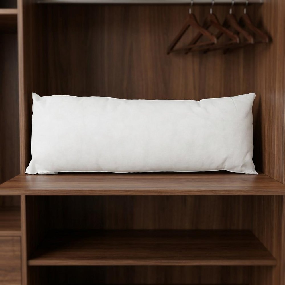 14" X 28" White Lumbar Throw Pillow Insert HomeRoots