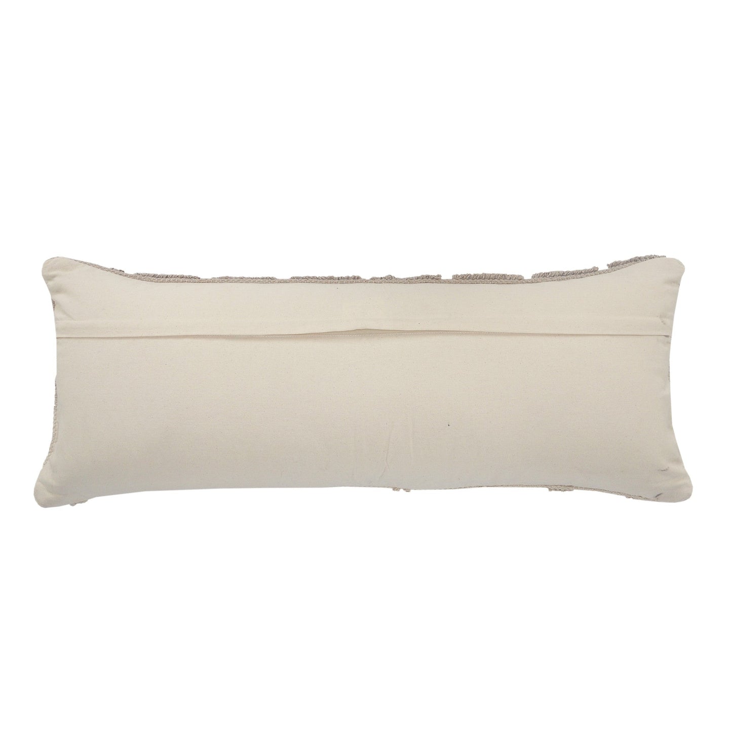14" X 36" Natural and Gray Geometric Cotton Lumbar Throw Pillow FurniFindUSA