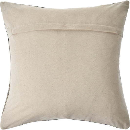 20" X 20" Beige and Gray Striped Faux Leather Zippered Pillow FurniFindUSA
