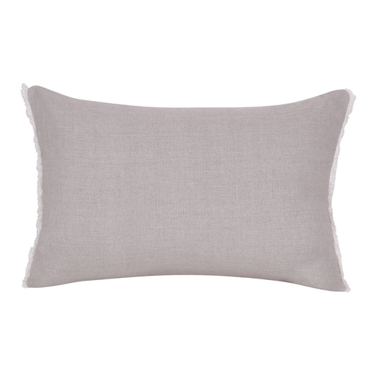 16" X 24" Natural and Ivory Floral Linen Zippered Pillow With Embroidery FurniFindUSA