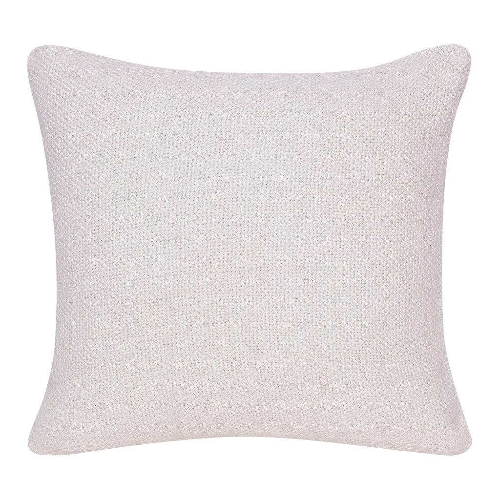 20" X 20" Blue and Off White Braided Cotton Zippered Pillow With Fringe FurniFindUSA