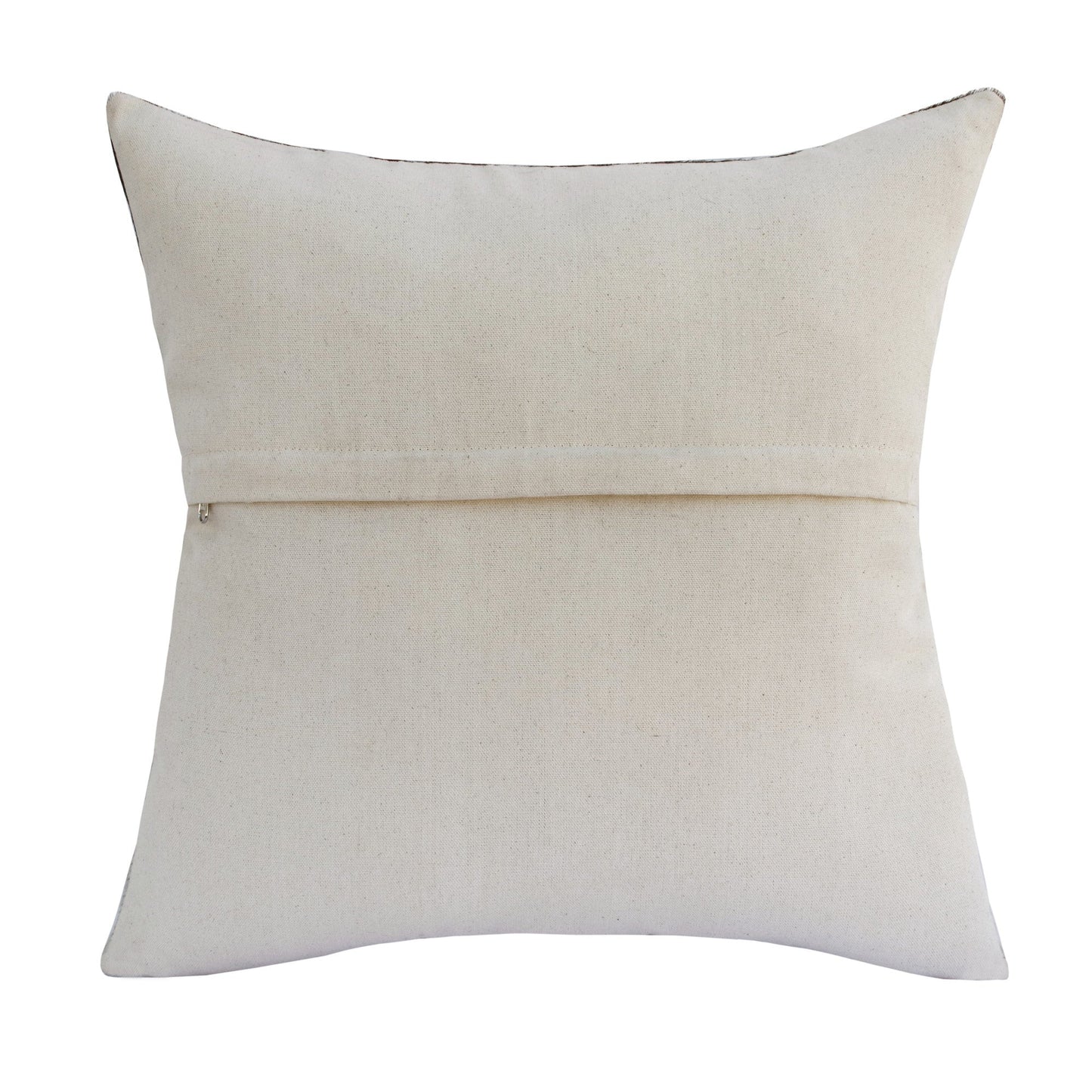 20" X 20" Brown and Ivory Geometric Faux Leather Zippered Pillow FurniFindUSA