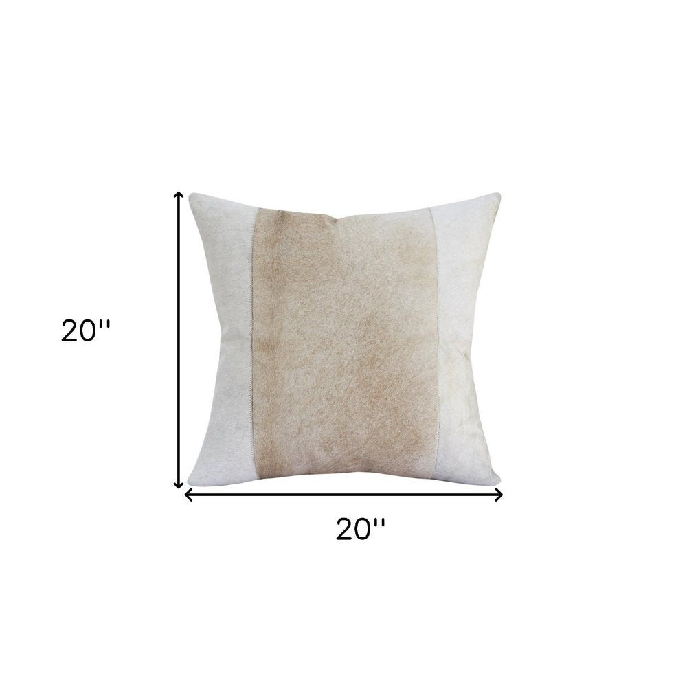 20" Beige and Ivory Throw Pillow HomeRoots