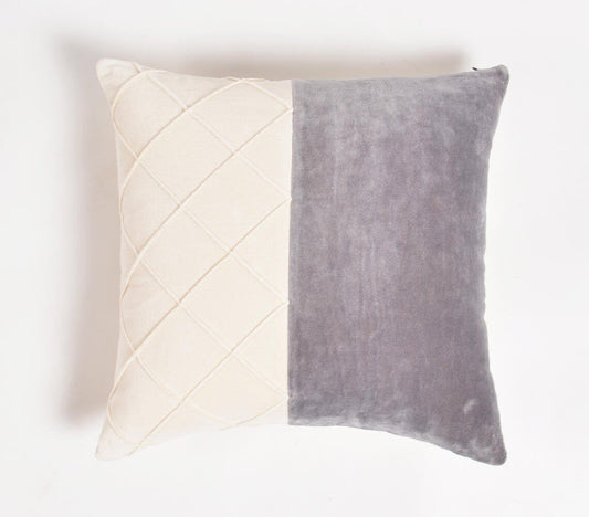 16" Gray and White Geometric Cotton Throw Pillow Cover FurniFindUSA