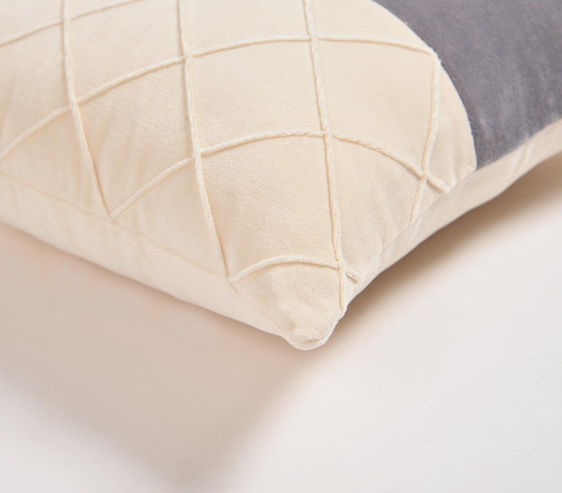 16" Gray and White Geometric Cotton Throw Pillow Cover FurniFindUSA