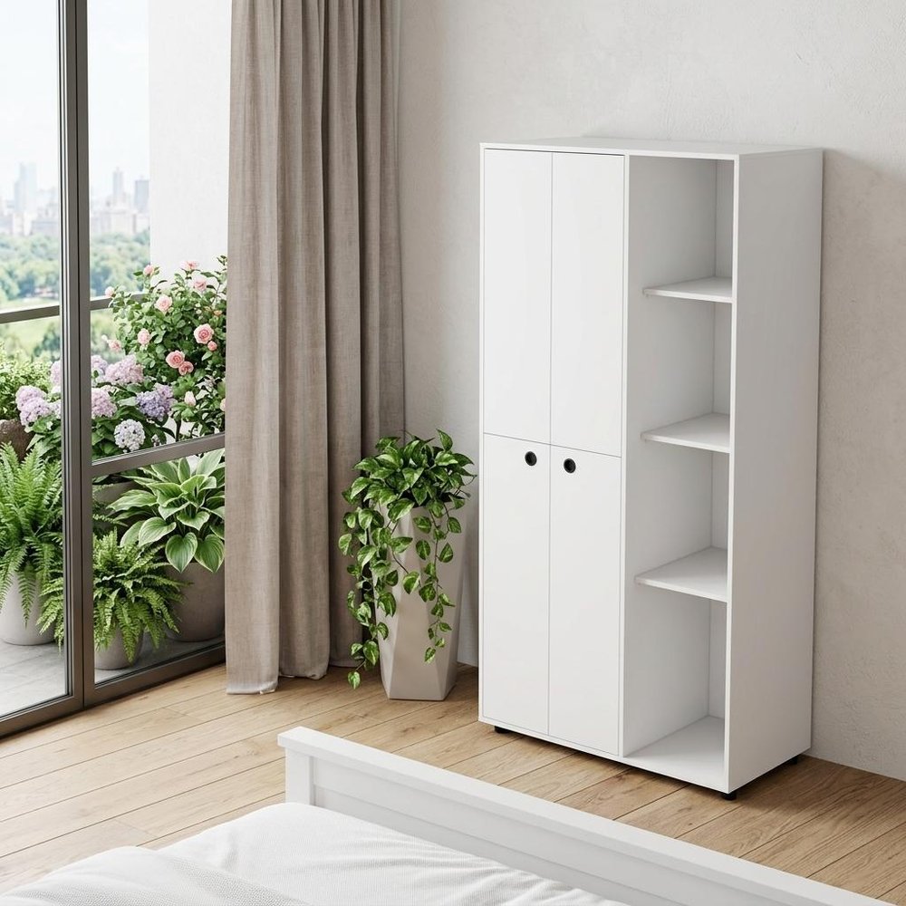 35" White Wood Single Drawer Dresser HomeRoots