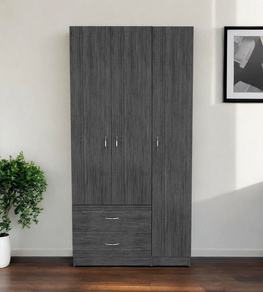 35" Dark Gray Two Drawer Combo Dresser HomeRoots