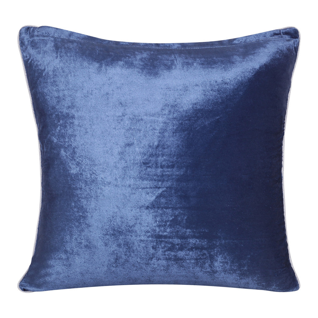 20" X 20" Blue Geometric Polyester Zippered Pillow With Beads FurniFindUSA