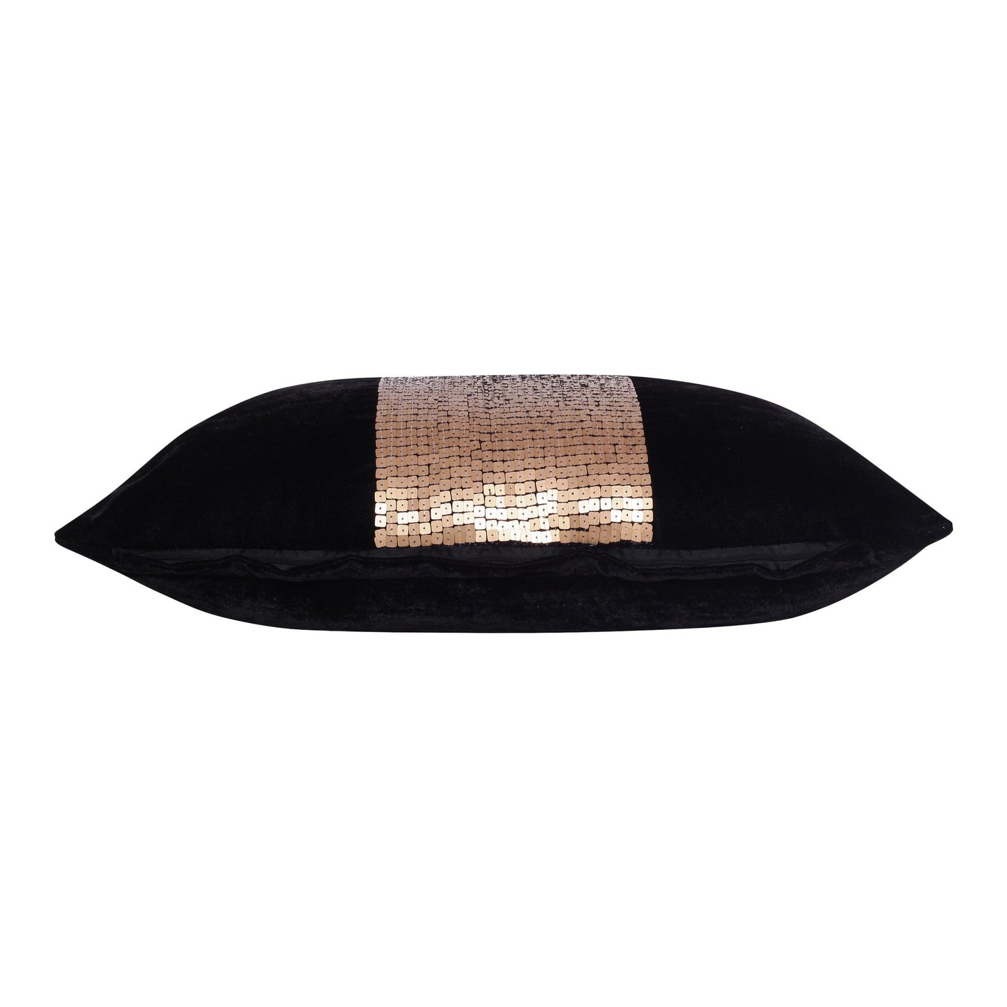 16" X 24" Black Striped Polyester Zippered Pillow With Beads FurniFindUSA