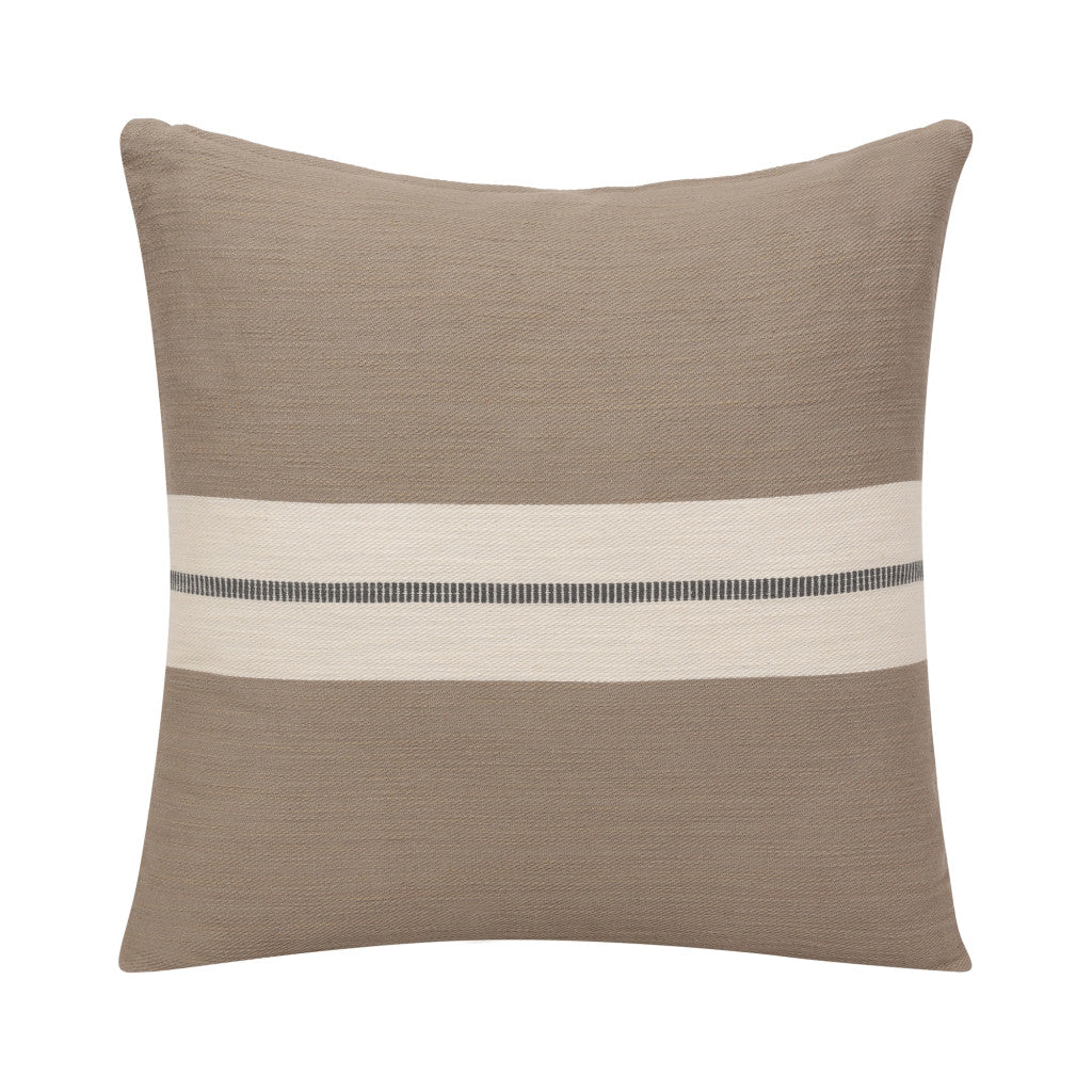 24" X 24" Brown Striped Cotton Zippered Pillow FurniFindUSA